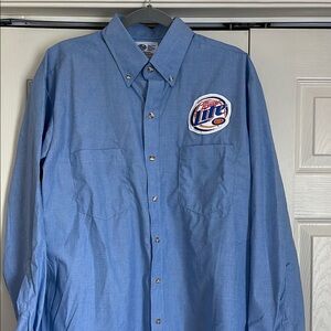 Miller Lite-Blue Button-Up Shirt